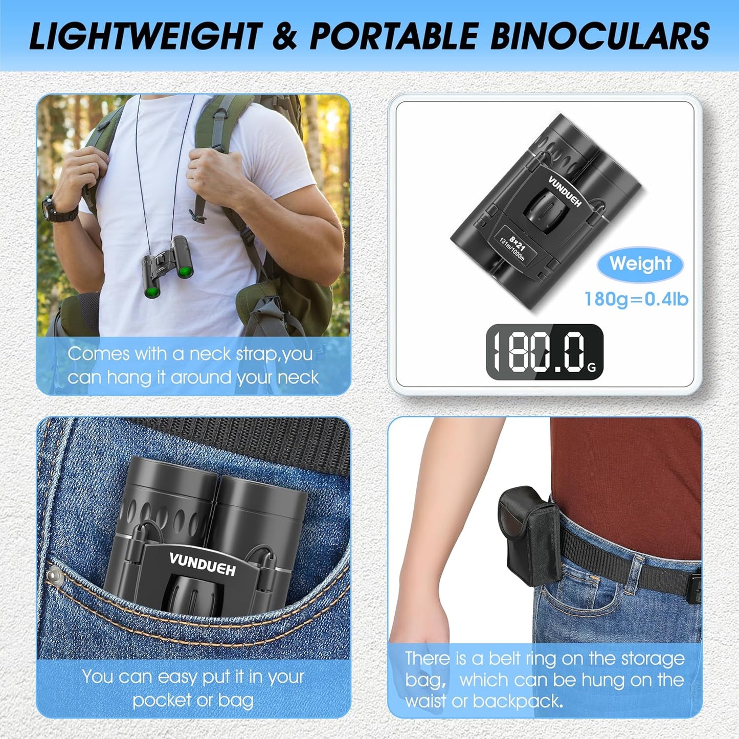 Skiennix Mini Compact Binoculars - Waterproof High-Powered Easy Focus for Bird Watching & Travel