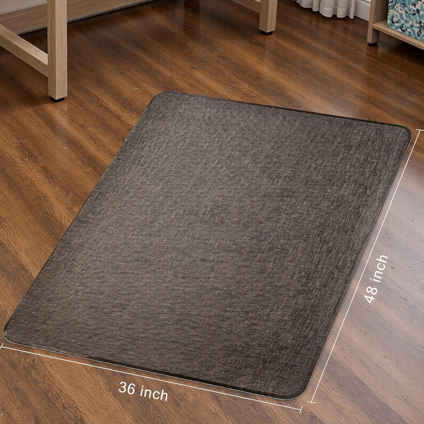 Sycoodeal Office Chair Mat - Heavy Duty Anti-Slip Floor Protector for Hardwood & Tile | Dark Coffee (36" x 48")