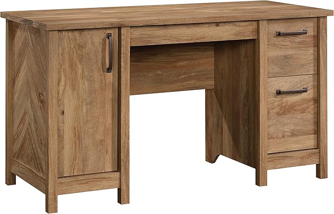 Sauder Cannery Bridge Computer Desk with Storage Drawers, Home Office Desk with File Cabinet Drawer, in Sindoori Mango