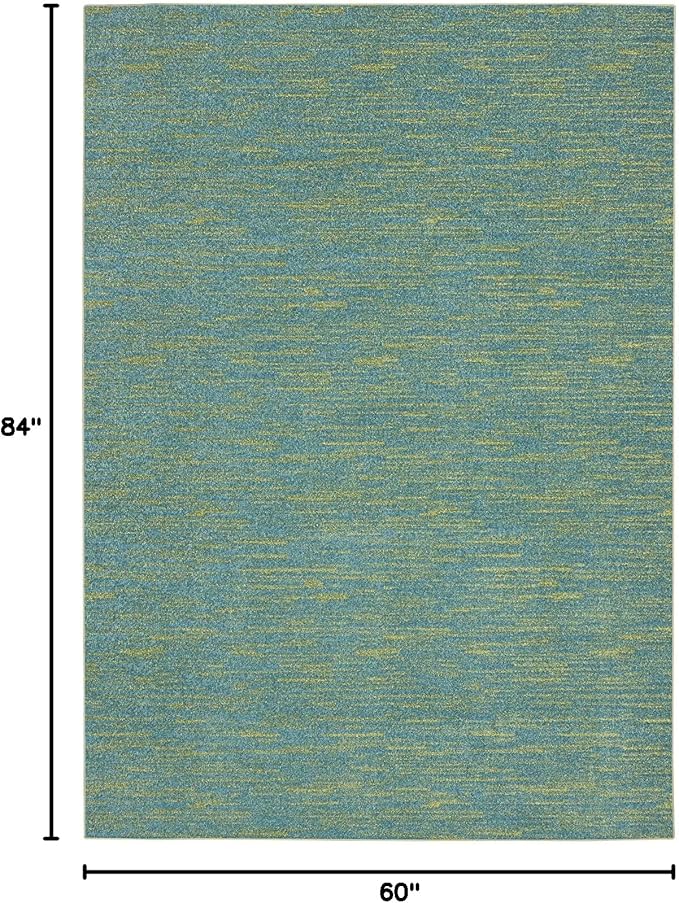 Nourison Home Nourison Essentials Blue Green 5' x 7' Area Rug - Easy Clean, Non Shedding, Bed Room, Living Room, Dining Room, Kitchen (5' x 7')