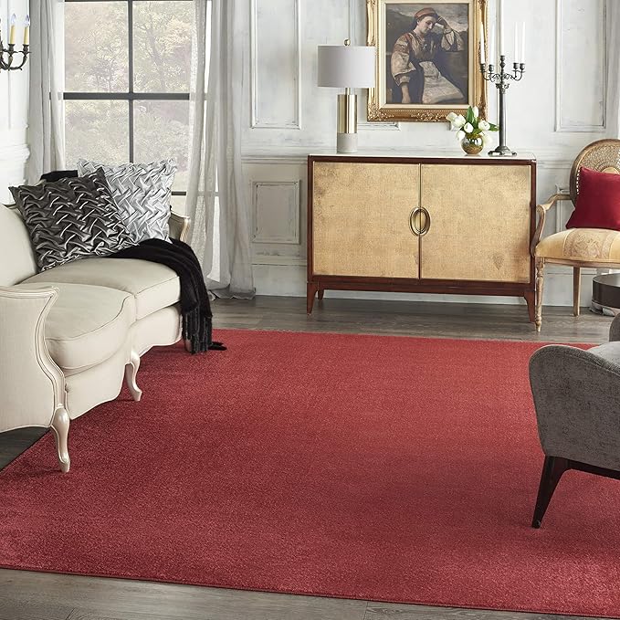 Nourison Home Nourison Essentials Brick Red 7' x 10' Area Rug - Easy Clean, Non Shedding, Bed Room, Living Room, Dining Room, Kitchen (7' x 10')
