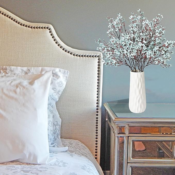 Mandy's Light Blue Artificial Baby’s Breath European Flowers 6 Bundles Silk Gypsophila with Bendable Stems for Fall Thanksgiving & Christmas Centerpiece Wedding Decor and Table Arrangements