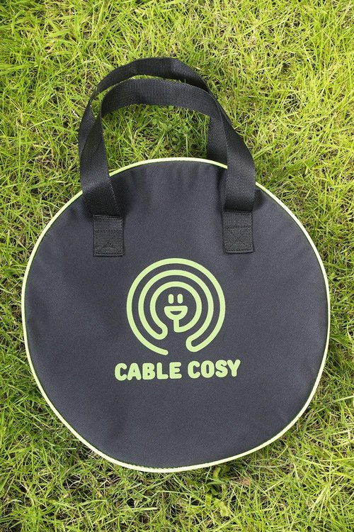 Luigi's Cable Storage Bag - Organize Car Jumper Cables & EV Charging Cords | 15.75" Diameter - Black