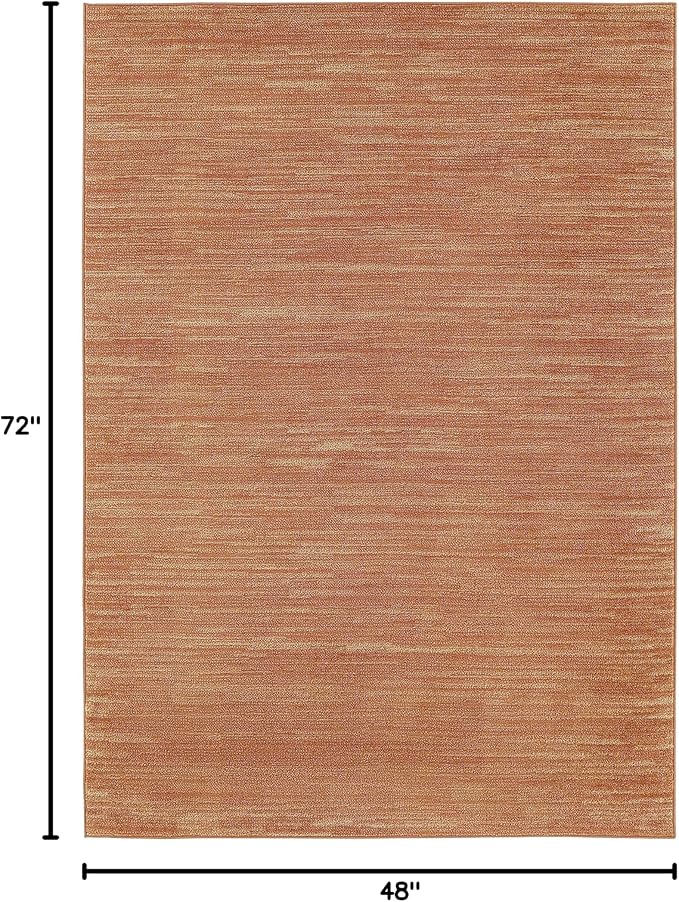 Nourison Home Nourison Essentials Rust 4' x 6' Area Rug - Easy Clean, Non Shedding, Bed Room, Living Room, Dining Room, Kitchen (4' x 6')