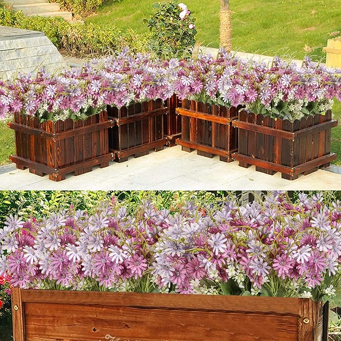 Artificial Flowers Wildflowers Silk Daisy Spring Fake Daisies Decoration Summer UV Resistant Colorful Mixed Bundles Faux Greenery Outdoor Plant Stem Filler for Home Decor Indoor Floral Arrangements