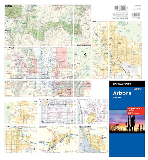 Rand McNally Arizona State Laminated Map - Easy To Fold Travel Guide for Adventurers