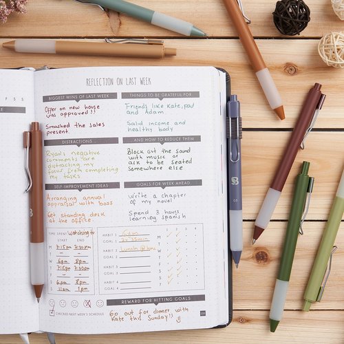 BLIEVE Gel Pens - Smooth Writing, Earthy Matte Finish - Perfect for Journaling & Drawing - 8 Pack