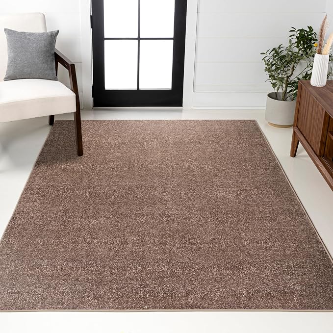 JONATHAN Y Haze Solid Low-Pile Brown Indoor Area Rug 8x10, Coastal,Bohemian,Minimalist,Classic, Easy-Cleaning for Living Room,Bedroom,Kitchen,Pet Friendly,Non-Shedding (SEU100J-8)