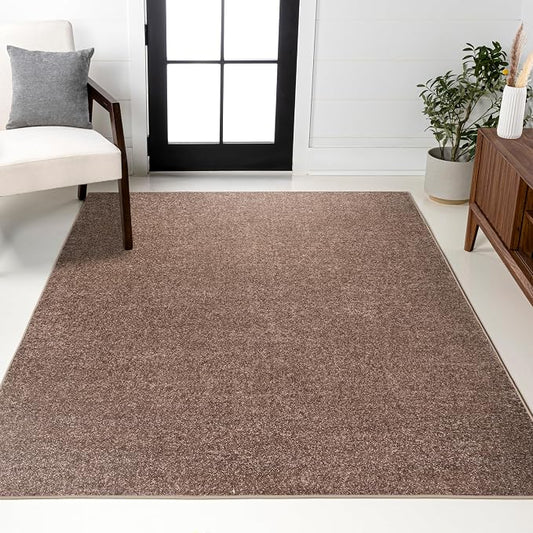 JONATHAN Y Haze Solid Low-Pile Brown Indoor Area Rug 8x10, Coastal,Bohemian,Minimalist,Classic, Easy-Cleaning for Living Room,Bedroom,Kitchen,Pet Friendly,Non-Shedding (SEU100J-8)
