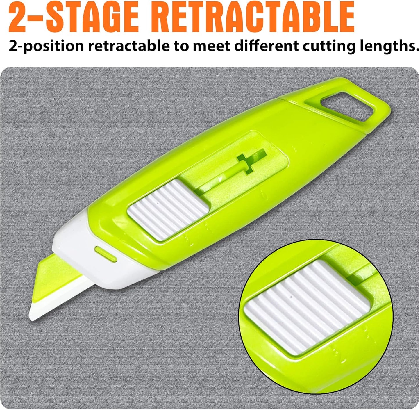XW Ceramic Safety Box Cutter - Mini Magnetic Pocket Knife with Safety Lock | 4-Pack Set