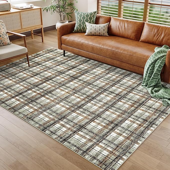 Large Area Rug 10x13 Rug for Living Room Modern Washable Rugs Non Slip Soft Low Pile Throw Rugs Stain Resistant Carpet for Bedroom Office Dining Room Nursery 10'x13'