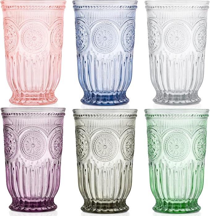 Multi-colored Highball Drinking Glasses