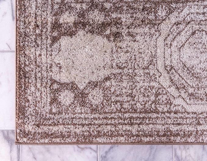 Unique Loom Bromley Collection Area Rug - Wells (3' 3" x 5' 3" Rectangle, Light Brown/ Ivory)