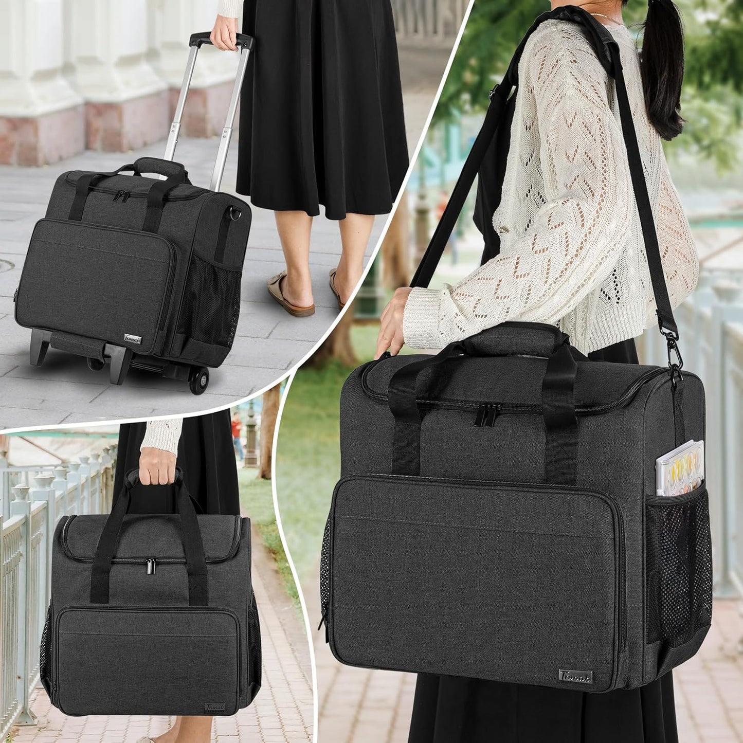 Trunab Rolling Craft Tote - Organize Scrapbooks & Supplies with Wheels | Fits 12x12 Inch Albums
