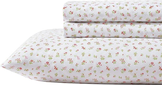 Laura Ashley Kids - Queen Sheet Set, Soft & Wrinkle-Resistant Toddler Bedding Set, Fun & Whimsical Bedroom Decor, Ideal Girl Room Essentials, Bed Sheets with Matching Pillowcases (Mae Pink)