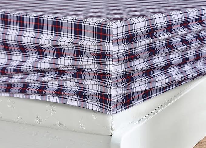 RUVANTI 100% Cotton California King Sheet Sets, 4 Pieces, Soft & Breathable Percale Weave Bedding, Deep Pocket 14", Hotel Standard, Crisp Cool Feel & Durable, Perfect Floral Sheets, Prussian