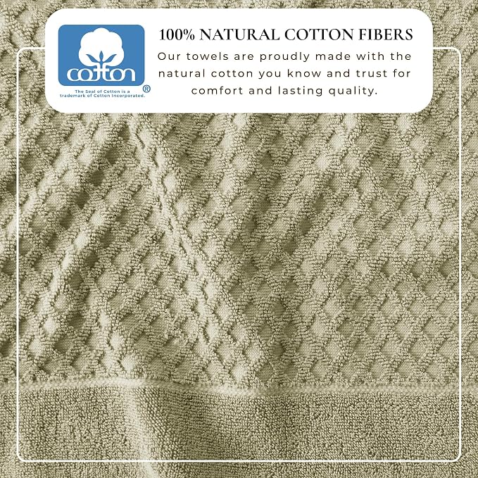 Great Bay Home Oversized Bath Sheets - 100% Cotton 2 Pack 68x35 Extra Large Towel - Absorbent, Durable, Quick-Dry Towels for Bathroom (Desert Sage Green)
