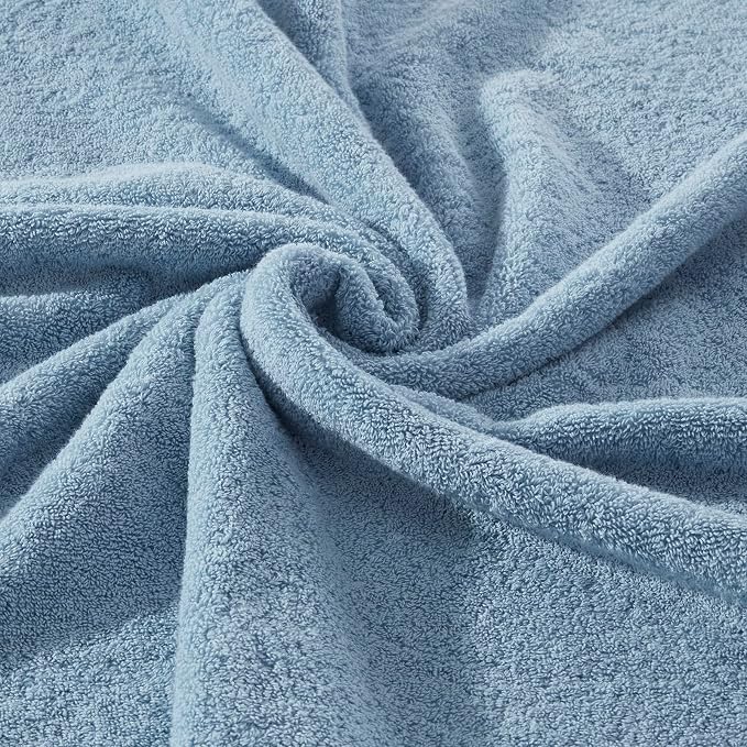 COZYART Light Blue Hand Towels for Bathroom 4 Pcs, 13x30 100% Cotton Guest Hands Towel Set Super Soft Absorbent Durable 650 GSM for Daily Use