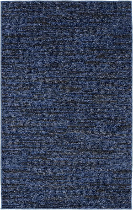 Nourison Home Nourison Essentials Midnight Blue 3' x 5' Area Rug - Easy Clean, Non Shedding, Bed Room, Living Room, Dining Room, Kitchen (3' x 5')