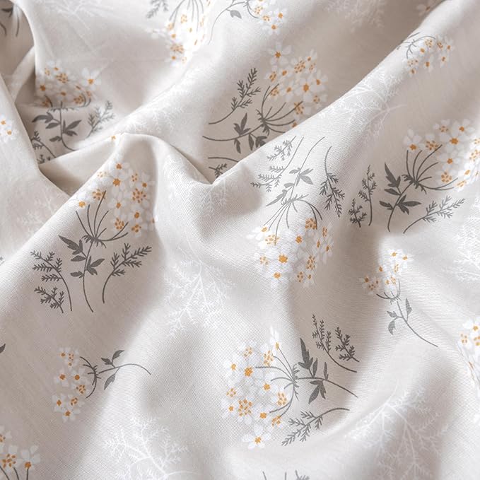 HighBuy Boho Floral Comforter Set Twin XL Beige Botanical Bedding Comforter Set Twin XL Bed Soft Cottagecore Flowers Bedding Set Aesthetic Farmhouse,1 Twin XL Comforter with 2 Pillowcase