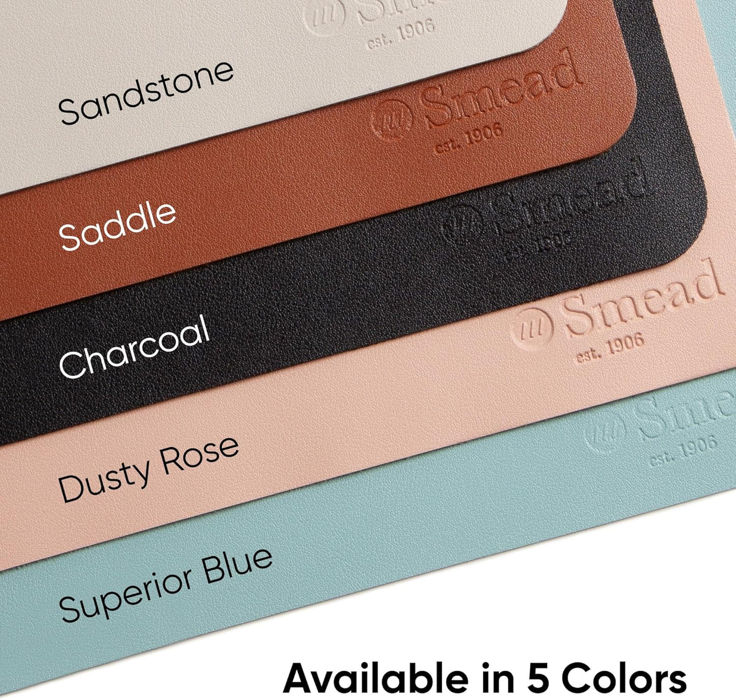 Smead Vegan Leather Desk Pad - Non-Slip Faux Suede Backing | Stylish Office Organizer, 31.5” x 15.7” Sandstone