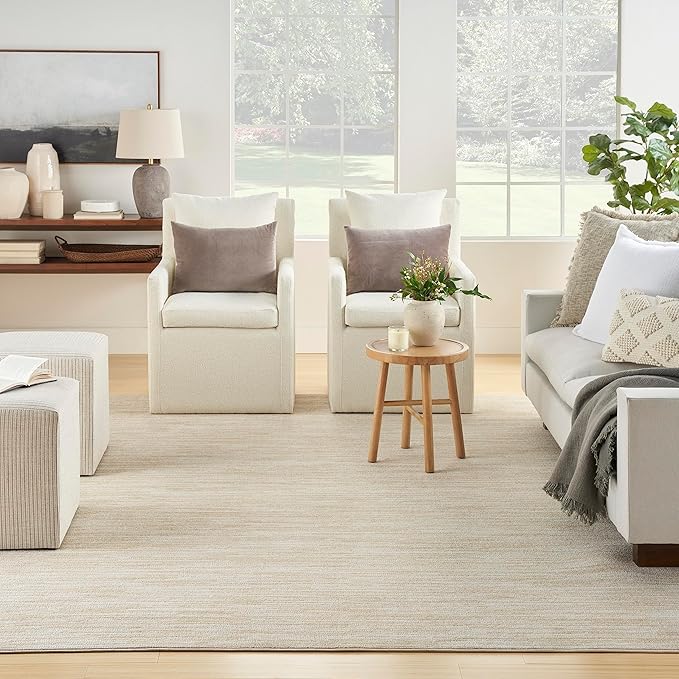 Nourison Home Nourison Essentials Ivory Gold 7' x 10' Area Rug - Easy Clean, Non Shedding, Bed Room, Living Room, Dining Room, Kitchen (7' x 10')
