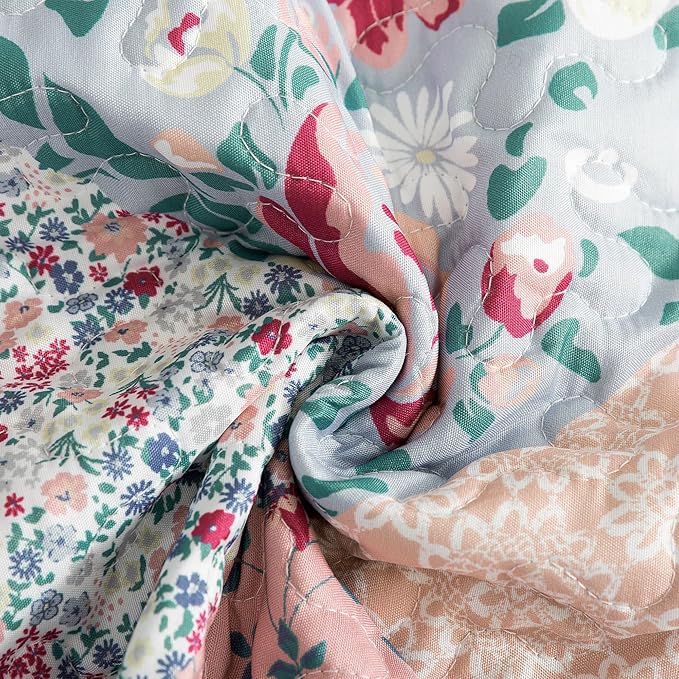 HoneiLife King Quilt Bedding Sets - Microfiber Quilt Set 3-Pieces,Lightweight Bedspreads Patchwork Coverlets Retro Bed Cover Quilt King Size All Season Quilts