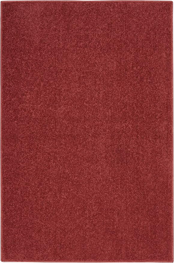 Nourison Home Nourison Essentials Brick Red 2' x 4' Area Rug - Easy Clean, Non Shedding, Bed Room, Living Room, Dining Room, Kitchen (2' x 4')