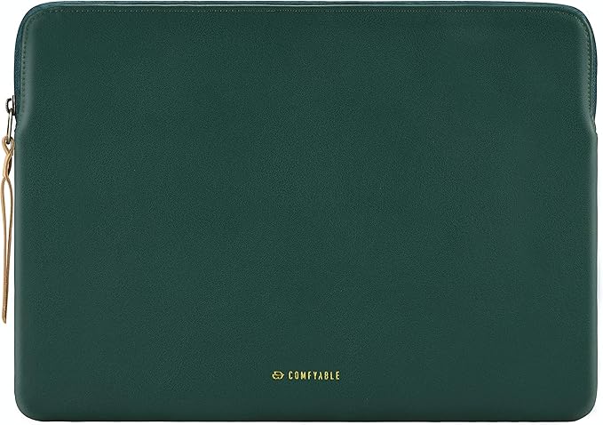 Comfyable Slim Protective Laptop Sleeve 14 Inch Snugly Compatible with MacBook Pro 14-inch M5 M4 M3 M2 M1 Pro/Max 2025, PU Leather Bag Waterproof Cover Notebook Computer Case for Mac, Green
