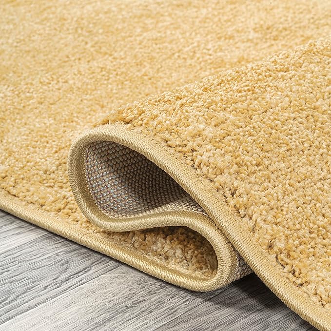 JONATHAN Y Haze Solid Low-Pile Mustard Indoor Area Rug 9x12, Coastal,Bohemian,Minimalist,Classic, Easy-Cleaning for Living Room,Bedroom,Kitchen,Pet Friendly,Non-Shedding (SEU100B-9)