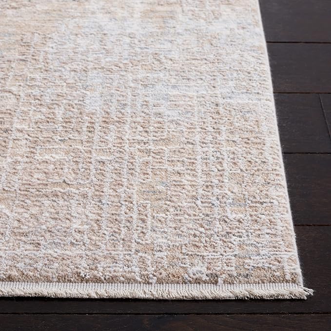SAFAVIEH Marmara Collection Area Rug - 6'7" Square, Grey & Beige Blue, Modern Design, Non-Shedding & Easy Care, Ideal for High Traffic Areas in Living Room, Bedroom (MRM314F)