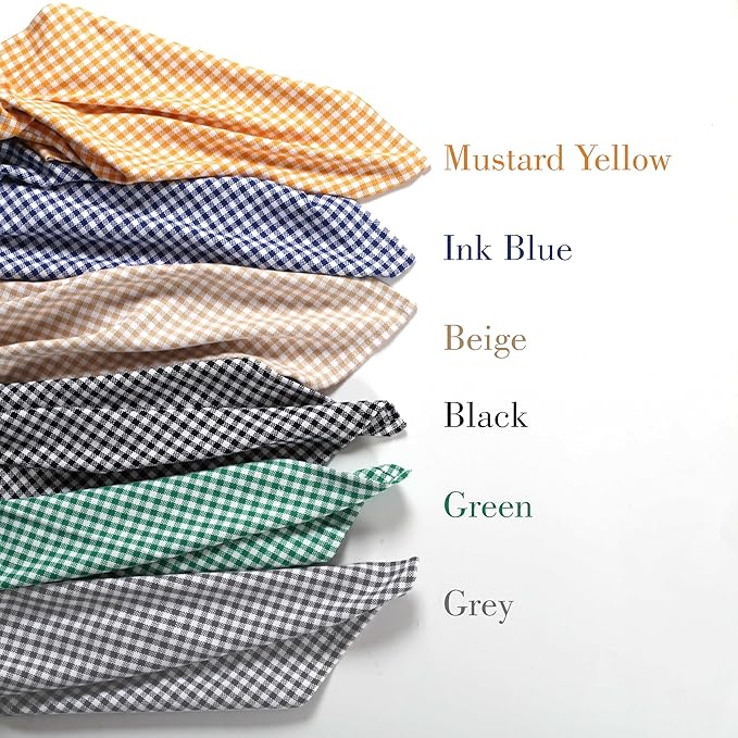 4 Pack Gingham Check Kitchen Dish Towels 16x26 Inches, Absorbent & Durable, Washable, Hand Tea Towels with Hanging Loop - Ideal for Restaurants & Home Kitchens, Grey White