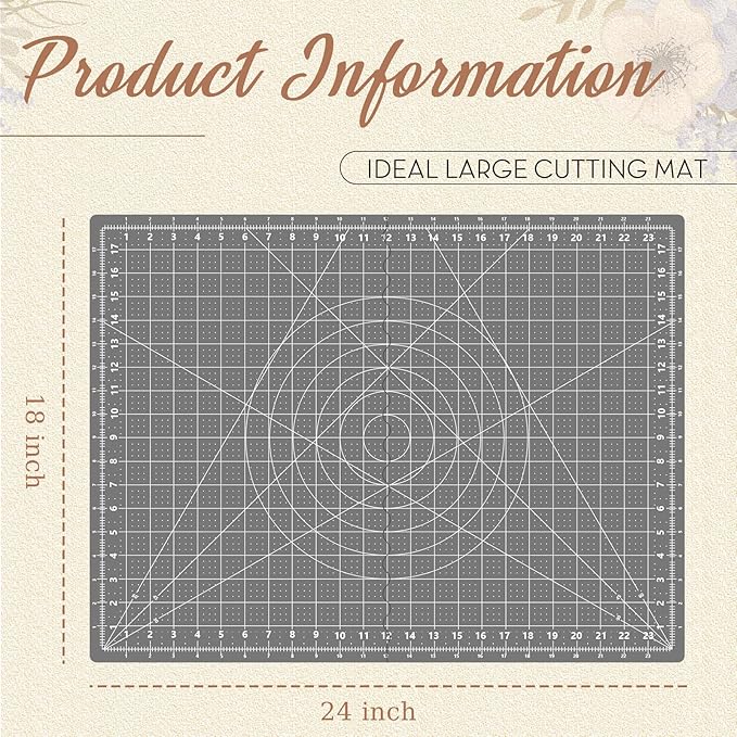 18" X 24" Self Healing Folding Cutting Mat with Grid for Quilting, Sewing, Craft Hobby Board Sewing Cutting Mat for Quilting, Leather, Fabric, Crafting, Scrapbooking, Art, Clay