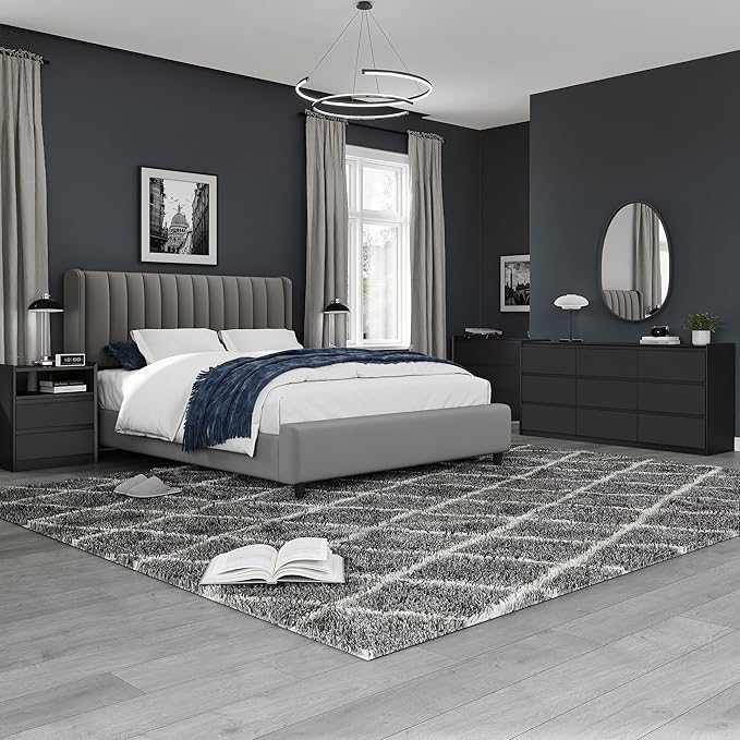 Black Dresser for Bedroom, 62" Wide Chest of Drawers, Modern 9 Drawer Storage Organizer for Closet, Hallway, or Living Room