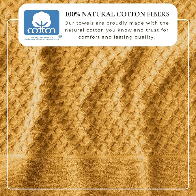 Great Bay Home Oversized Bath Sheets - 100% Cotton 2 Pack 68x35 Extra Large Towel - Absorbent, Durable, Quick-Dry Towels for Bathroom (Marigold)