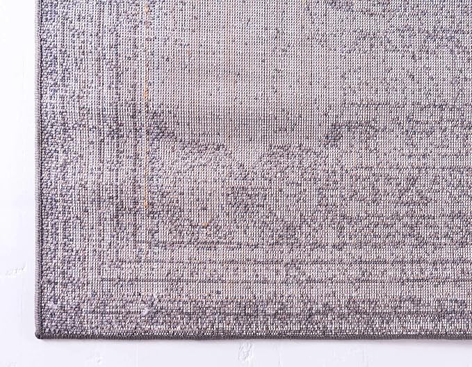 Unique Loom Bromley Collection Area Rug - Wells (2' x 8' 8" Runner, Ivory/ Gray)