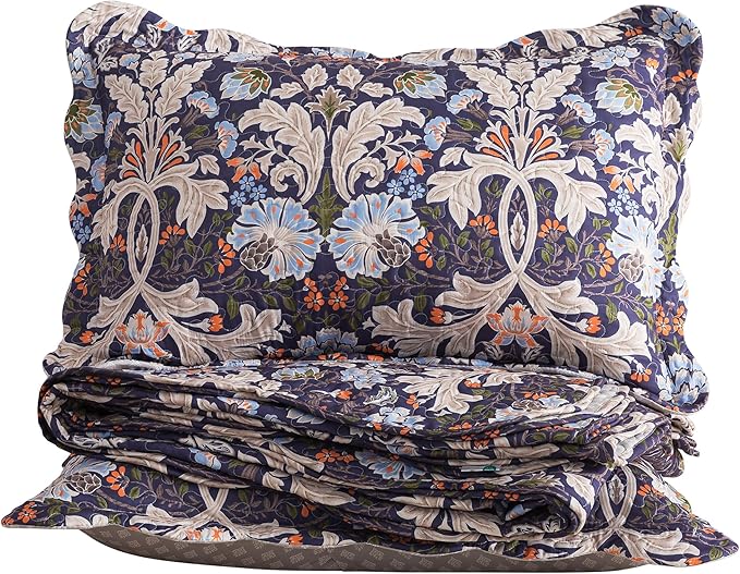 HoneiLife Quilt Set Queen Size - Microfiber Bedspreads for Queen Bed, Reversible Coverlet Lightweight Bedcover Quilt Bedding Sets-Navy