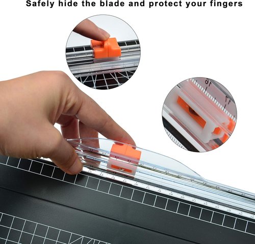 ArtAt 12-Inch Paper Cutter - Portable A4 Trimmer with Retractable Safety Blade for Crafts & Photos