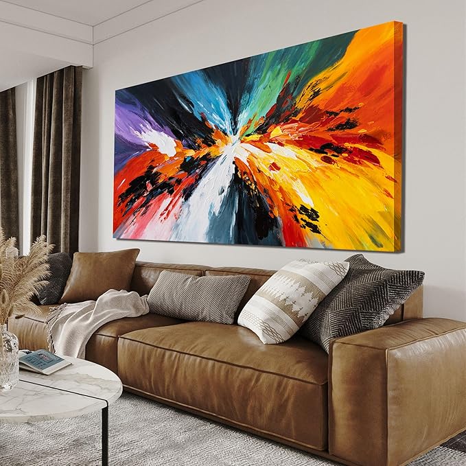 Canvas Wall Art Decor Wall Art Pictures For Living Room Black and White Wall Art Decor Canvas Abstract Art Work Colorful Abstract Wall Art Prints For Bedroom Office Kitchen Home Wall Decor 20" x 40"