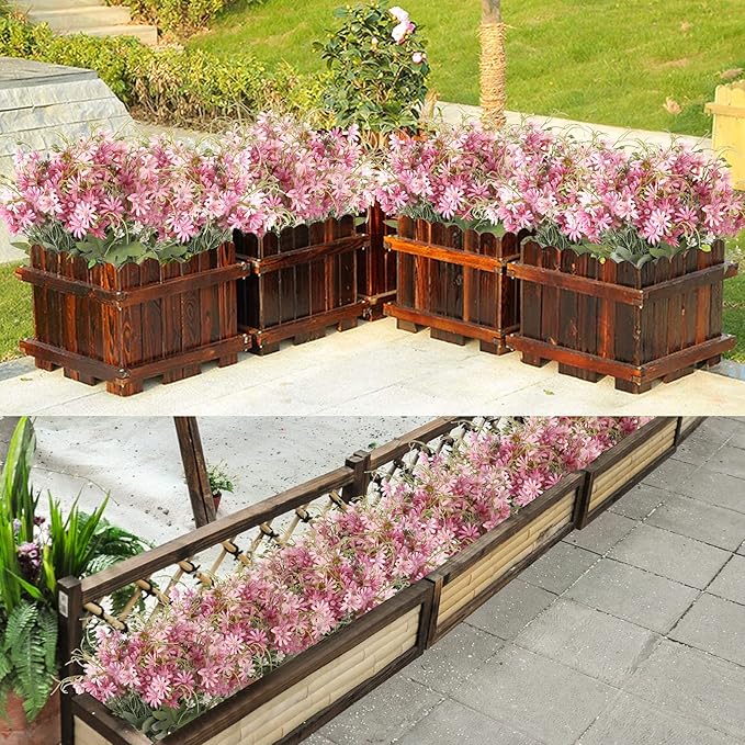 Artificial Flowers Wildflowers Silk Daisy Spring Fake Daisies Decoration Summer UV Resistant Colorful Mixed Bundles Faux Greenery Outdoor Plant Stem Filler for Home Decor Indoor Floral Arrangements