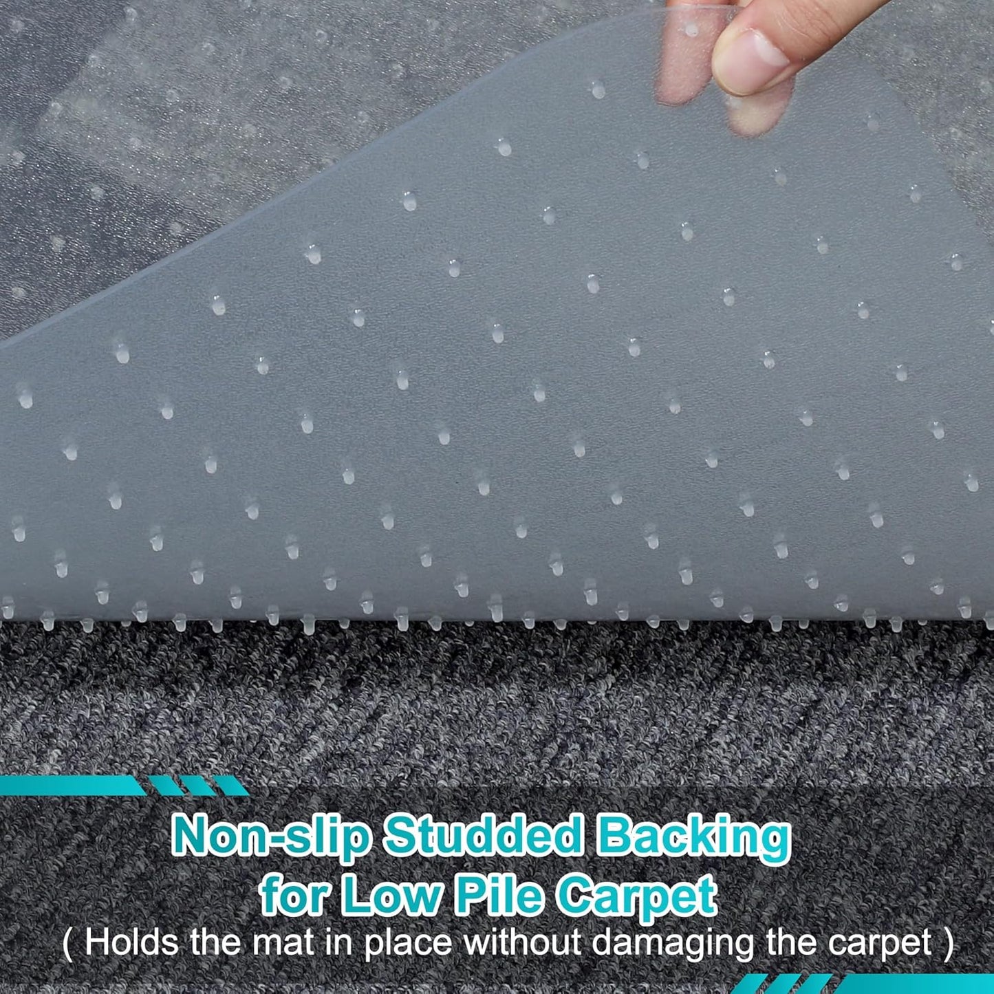 Skiennix Office Chair Mat - Thick Clear Carpet Protector, 48'' x 60'' | Easy Glide & Non-Curling Design
