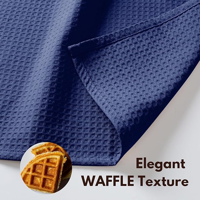 Native Fab 18 Pack Waffle Dish Cloths - 100% Cotton, 12x12 inch, Absorbent, Quick Drying, Washable Towels for Cleaning, Cooking & Baking - Perfect for Home, Restaurants, Bars, Multi Use - Indigo Blue