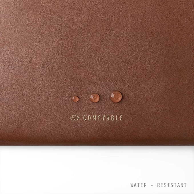 Comfyable Slim Protective Laptop Sleeve Compatible with 13/13.3/14 Inch MacBook Air & MacBook Pro, Mac Travel Case, Laptop Pouch, Slim PU Leather Cover M5/M4/M3/M2/M1 2025-2021, Brown