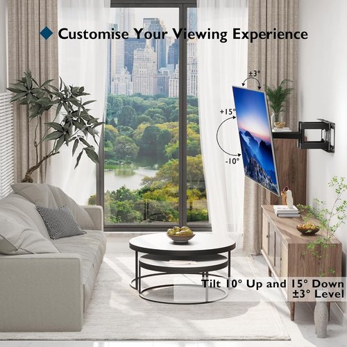 BONTEC Full Motion TV Wall Mount - Swivel & Tilt for 23-70 Inch TVs, Holds Up to 99 lbs, Easy Assembly