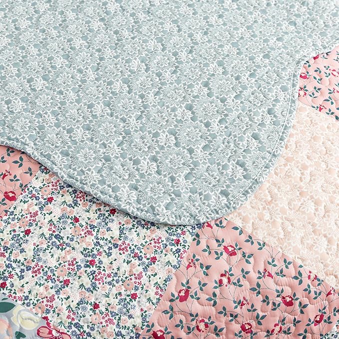 HoneiLife Quilt Set Queen Size - Quilted Bedding Sets 3-Pieces,Microfiber Quilt Sets Lightweight Bedspreads Retro Bed Cover Coverlets for Queen Bed