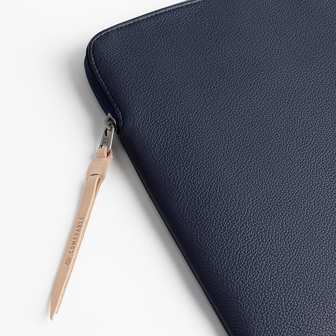 Comfyable Slim Protective Laptop Sleeve Compatible with 13/13.3/14 Inch MacBook Air & MacBook Pro, Mac Travel Case, Laptop Pouch, Slim PU Leather Cover M5/M4/M3/M2/M1 2025-2021, Blue