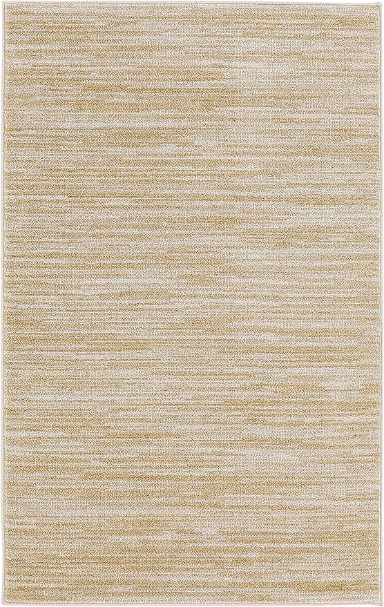Nourison Home Nourison Essentials Ivory Gold 3' x 5' Area Rug - Easy Clean, Non Shedding, Bed Room, Living Room, Dining Room, Kitchen (3' x 5')