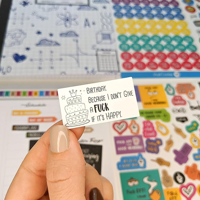 Vladi Creative Rude & Humorous Planner Stickers - 660pcs, 12 Sheets, Funny Adult Curse, Meme & Rude Stickers for Planners, Journals & Organizers, Hilarious & Bold Adult Humor Designs for Personal Use