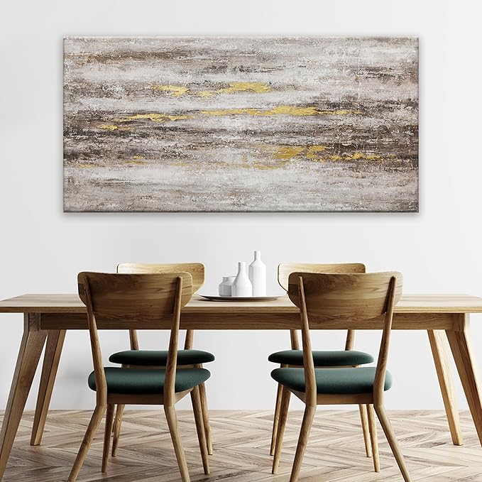 YISXINOAG Abstract Canvas Art Wall Decor Modern Artwork Maximalist Decor Picture Contemporary Brown And Gray Abstract Art Decor Artwork Bedroom Living Room Office Decoration 24x48 Inch