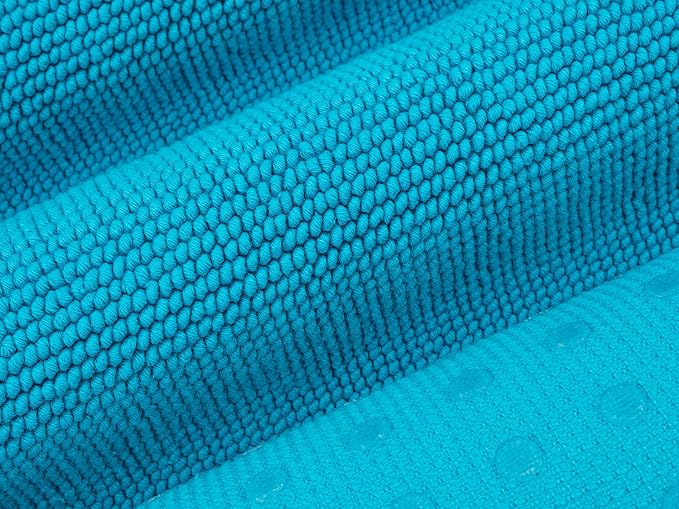 Cotton Paradise 100% Cotton Turkish Bathmat Rug, Soft Absorbent Quick Dry Non Slip, 17x24 Bathmat Rug, Ocean Aqua